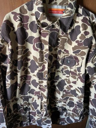 Vintage Winchester Duck Camo Jacket Hunting Shooting Outdoors Shirt Men’s Size L
