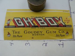 Vintage Oh Boy Yellow Gum Wrapper - - So Cool - - Wintergreen