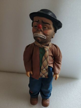 Antique Vintage Emmet Kelly Willie The Clown Doll Cloth Old Approximately 13 "
