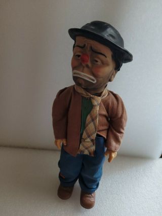 ANTIQUE Vintage Emmet Kelly Willie the Clown Doll CLOTH OLD approximately 13 