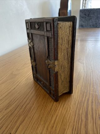Vintage Book Shaped Wood Box / Secret Box