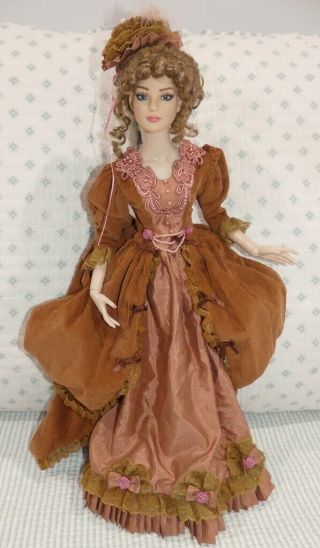 Vintage Victorian Outfit For 22 " American Model &similar Size Dolls Wig Shoes &