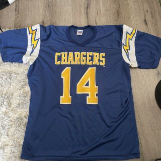 Rare Vintage 1980 Rawlings Nfl San Diego Chargers Dan Fouts Jersey Adult Xl 4648