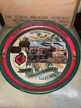 Vintage Stroh Brewery Company Beer Tray 1976 Sales