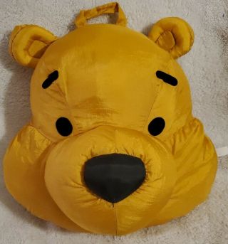 Vtg 90s Winnie The Pooh Large Nylon Carry Pillow W/ Handle 16 " Slightly