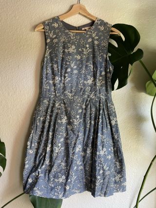 Sleeveless Gap Vintage - Style Dress Sz 4 Botanical Print W/ Pockets