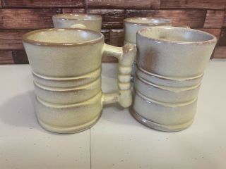 Set Of 4 Vintage Frankoma Desert Gold Coffee Mug Cup C6 Euc
