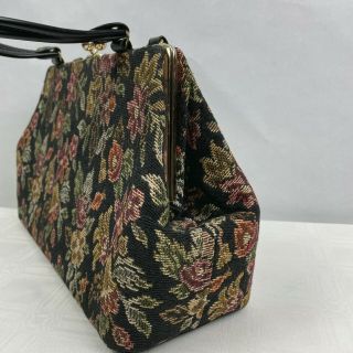Vintage Floral Tapestry Carpet Doctor Frame Purse Handbag Dover 14 