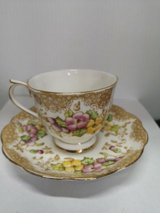 Vintage Royal Albert Tea Cup And Saucer " Lovelace " Euc