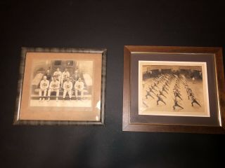 2 Vintage Antique Team Photos Usa Tennis & Gymnastics Framed