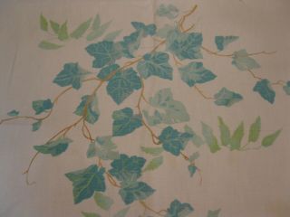 Vintage Wilendur Tablecloth 50x54 Green/white With English Ivy Pattern 8 Pics