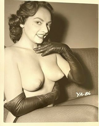 Vintage Silver Gelatin Photo Pinup Brandy Kayse Big Perky Tits Nipples