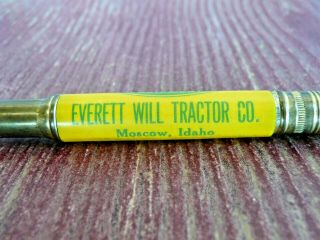 Everett Will Tractor Co.  Moscow,  Idaho Vintage John Deere Advertising Pencil 3