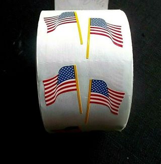 Vintage 1989 Roll Of Mrs Grossmans American Flags Sm Stickers