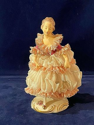 Vintage German Dresden Lady Lace Figurine