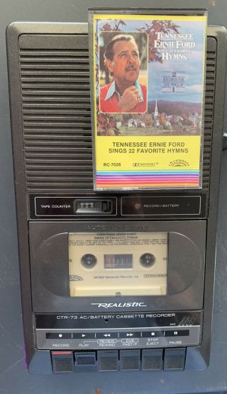 Realistic Ctr - 73 Portable Cassette Tape Player Recorder Vintage (c)
