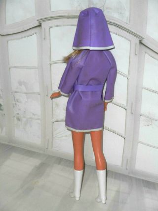 Vintage Barbie CLONE MADDIE MOD SLICK CHICK 1726 PURPLE RAINCOAT HAT BELT BOOTS 3