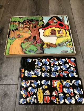 1981 Vintage Colorforms Smurf Land Deluxe Mushroom House Play Set 2