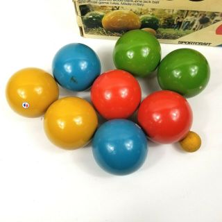 Vintage 1981 SportCraft Bocce Ball Set w/ box Made In Italy 2