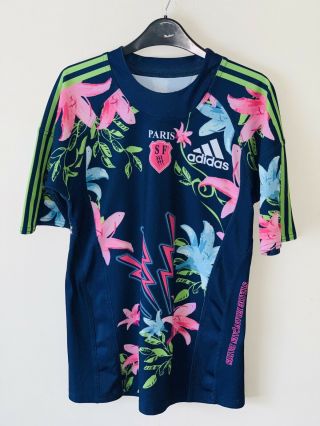 Adidas Jersey Stade Francais Paris Rugby T Shirt Ladies Uk Small Vintage Retro