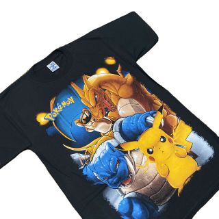 Vintage 90s Pokemon T Shirt L Pikachu Charizard Big Print Rare Cartoon Nintendo