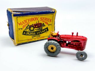 Vintage Matchbox No.  4 Massey Harris Tractor With Box