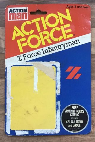 Vintage Action Man - Action Force - Z Force - Z Force Infantryman - Backing Card