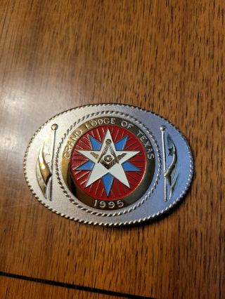 Vintage Masonic Grand Lodge Of Texas Limited Edition Belt Buckle 1995