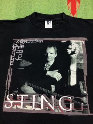 Vintage 1996 Sting Mercury Falling Tour Tshirt Made In Usa Medium Polygram Gem