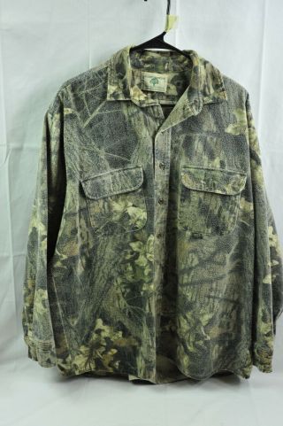 Vintage Mossy Oak Made In Usa Camo Long Sleeve Button Up Shirt Hunting Men Xl