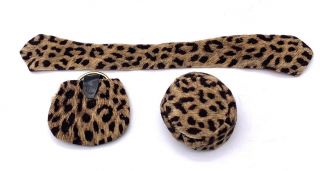Vintage Vogue Jill Doll Miss Revlon Outfits Leopard Print Hat Purse Scarf Set
