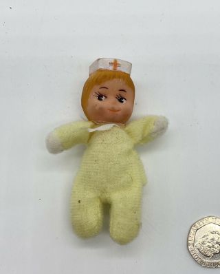 Vintage Baby William Matchbox Doll Yellow Nurse 1980’s No Box