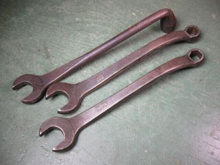 Old Vintage Mechanics Tools Ford " Script " Wrenches Group 3 Types.