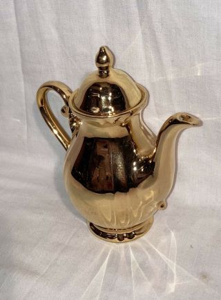 Vintage H K Bavaria Germany Handarbeit 24K Gold Coffee or Tea Pot Child 2