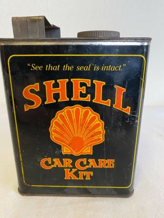 Vintage Shell Car Care Kit Tin No Contents 3