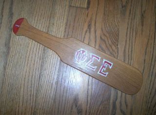 Vintage Phi Sigma Epsilon Fraternity Hand - Painted Wood Paddle,  18 " Long Old