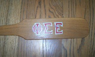 VINTAGE Phi Sigma Epsilon fraternity hand - painted wood paddle,  18 
