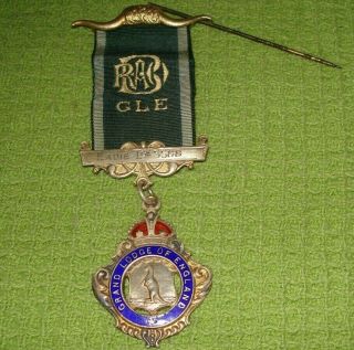 Vintage Solid Silver 1928 Medal Fob Grand Lodge Of England Eadie 5588 20.  3gr