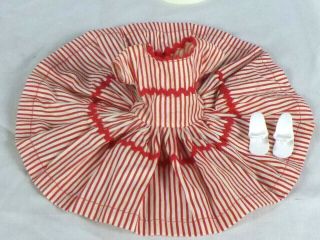 Vtg 50s Little Miss Revlon Red White Stripe Dress & Shoes Vogue Jill & Miss Coty