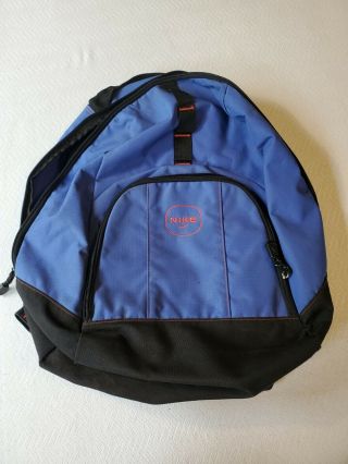 Vintage 90s Nike Book Bag 2 Strap Adjustable Blue Orange Red Swoosh White Tag
