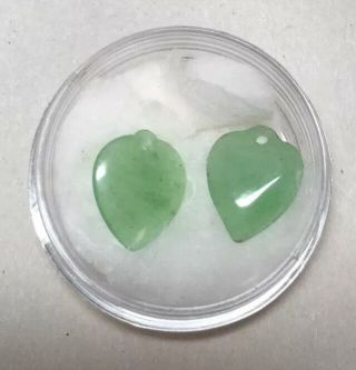 2 Vintage Jade Jadeite Hearts Bright Apple Green8.  5 Carats 72