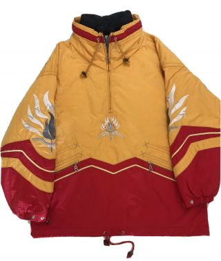 Vtg 90’s Bogner Olympics Torch Embroidered 1/4 Zip Pullover Ski Jacket Mens M