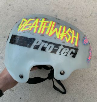 Pro - Tec The Bucky Lasek Translucent Helmet White Adult Size Medium Skateboarding