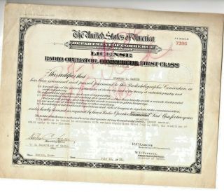 Vintage 1932 (expired) Radio Operator,  Commercial,  First Class License 4
