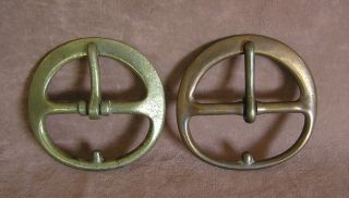 2 Vintage Cinch Girth Buckles Not A Pair Patina