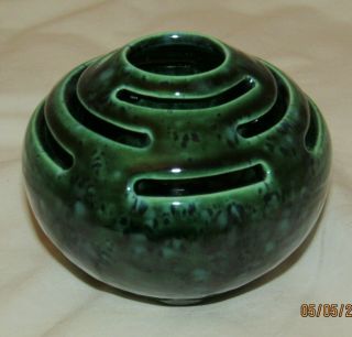 Vintage Mcm Mid Century Modern Art Pottery Flower Frog Vase Carmel Designs