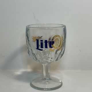 Vintage Miller Lite “a Fine Pilsner Beer” Heavy Weight Clear Glass Goblet Drink