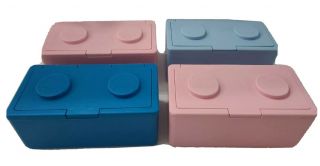 4 Chubs Stackables Storage Containers Building Block Vintage Some Damage Read⬇️