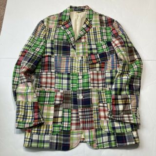Vintage 1990s Polo Ralph Lauren Patchwork 3 - Button Blazer Jacket Mens Sz L Plaid