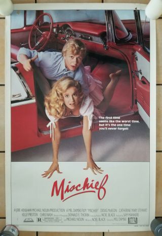 Vintage 1984 Mischief Theatrical One Sheet Movie Poster Kelly Preston Mckeon